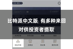 比特派中文版  有多种来回对供投资者摄取